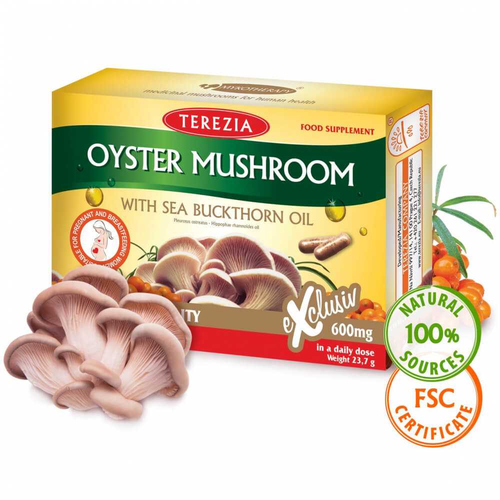 Oyster mushroom with Sea Buckthorn oil, Terezia, 60 kaps.