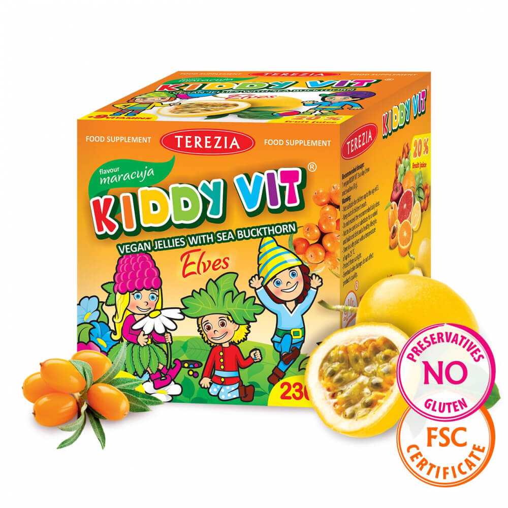 KIDDY VIT® Vegan Jellies With Sea Buckthorn - Maracuja 90 Pcs