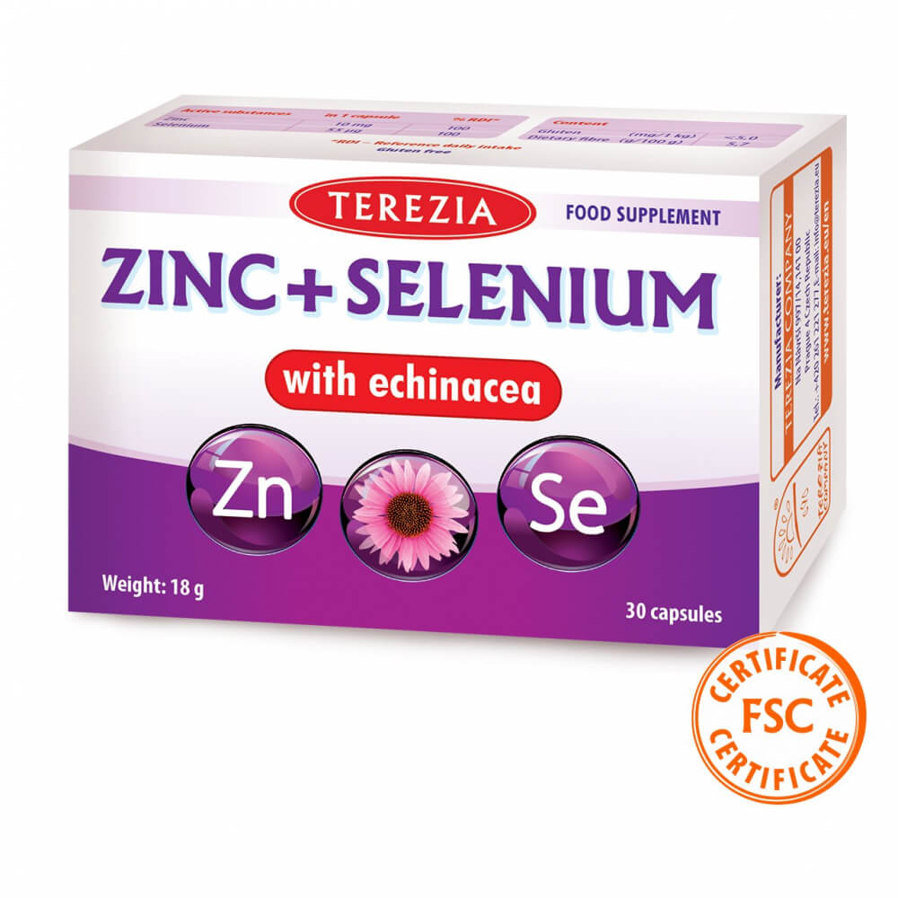 Zinc + Selenium With Echinacea, Terezia, 30 капсул